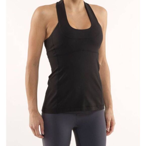 LULULEMON ATHLETICA Scoop Neck  Tank 'Black' Size 4 - Picture 1 of 3